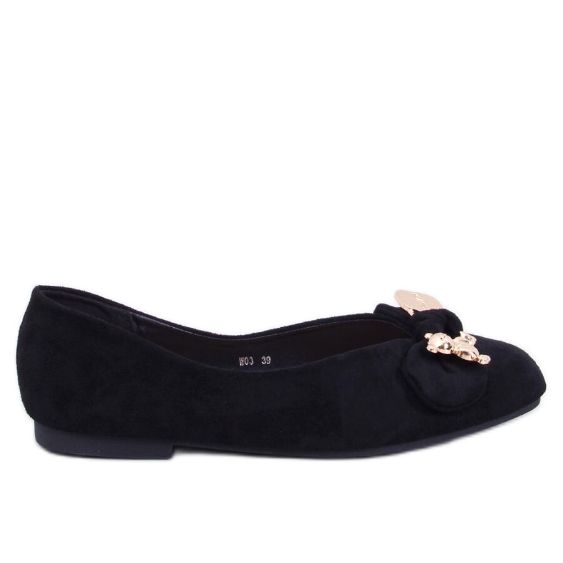 Bailarinas Cranny Black con osito dorado negro