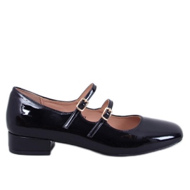 Bailarinas tacón tiras Corigan Black negro