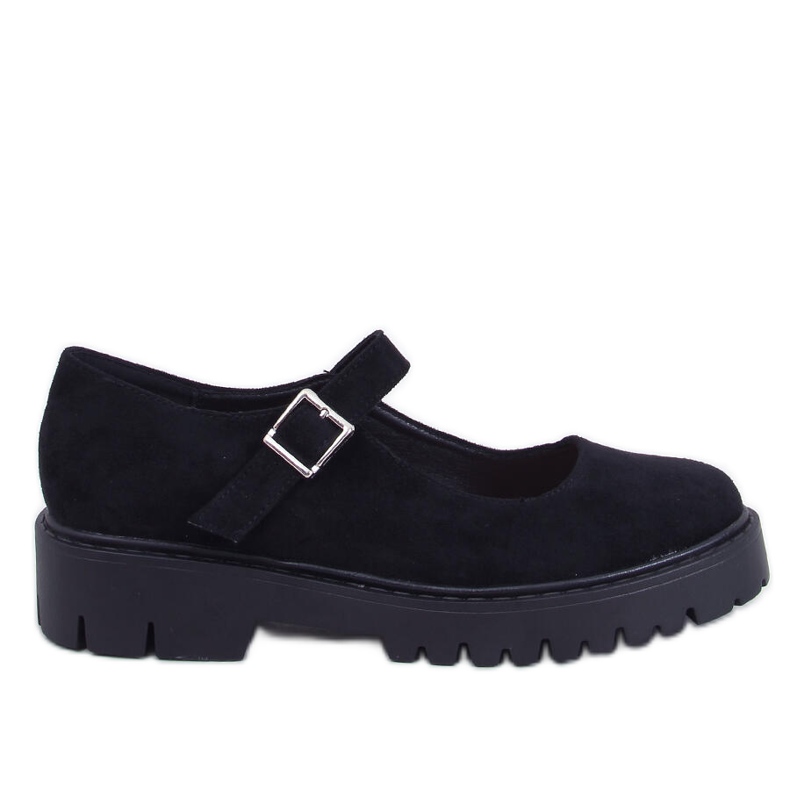 Holmess Bailarinas negras con plataforma y tiras negro Holmess Bailarinas negras con plataforma y tiras negro