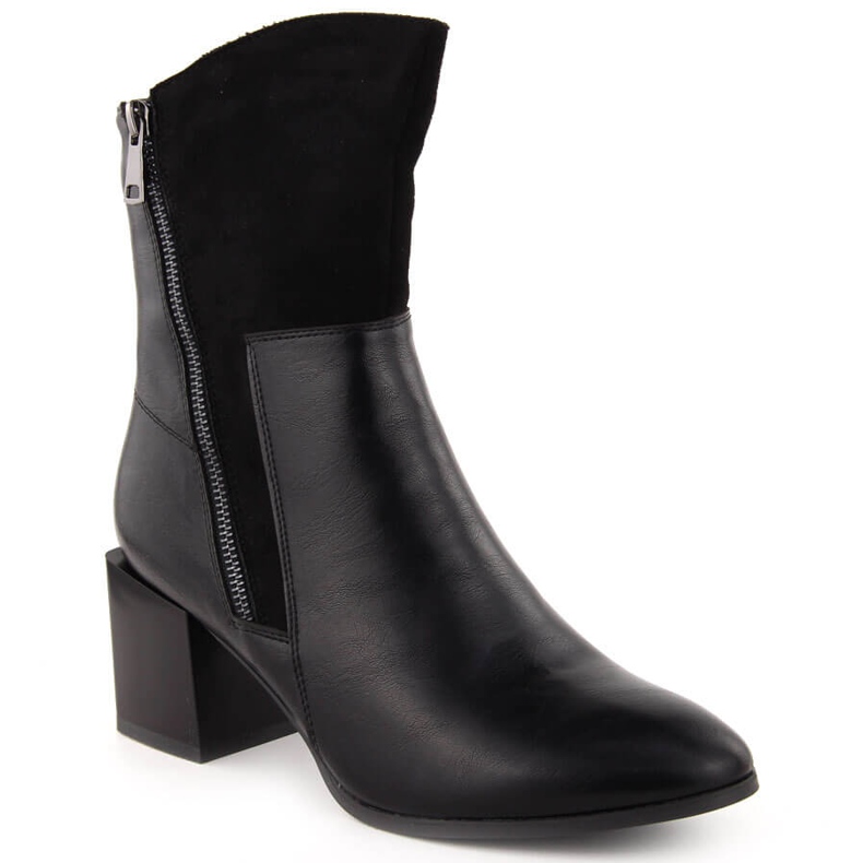 Botas de tacón alto con aislamiento para mujer, negras Jezzi ASA217-9 negro