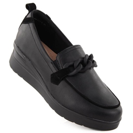 Zapatos mujer de piel con cadena negro Sergio Leone PB231-S