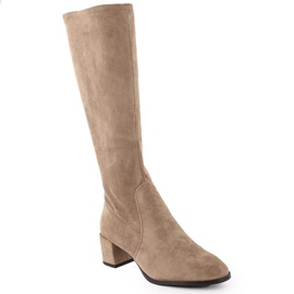 Botas tacón mujer ante beige Sergio Leone KZ205