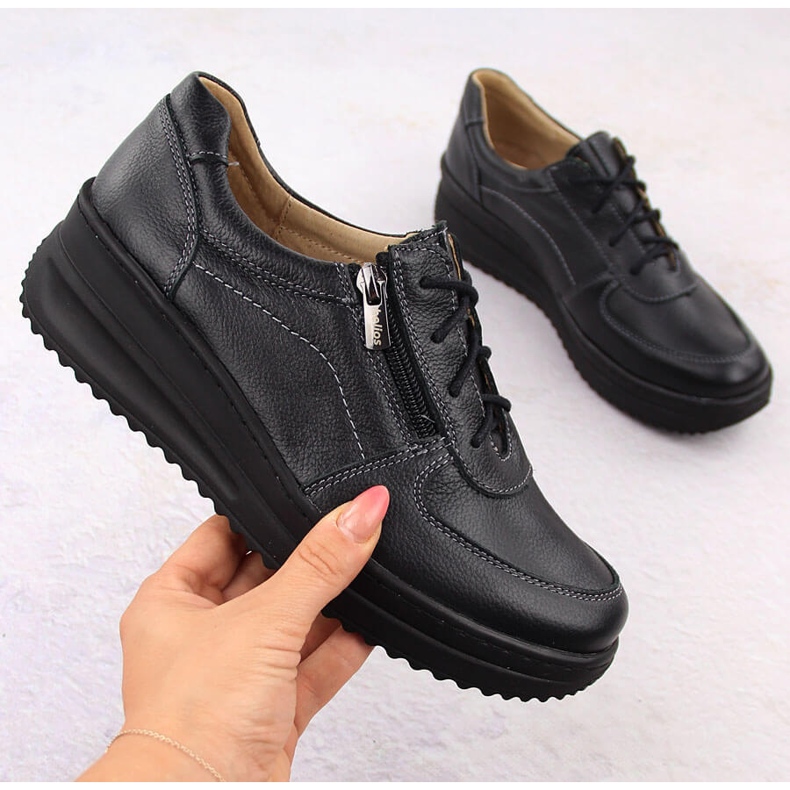 Zapatos mujer cómodos piel negro Helios 419 Zapatos mujer cómodos piel negro Helios 419