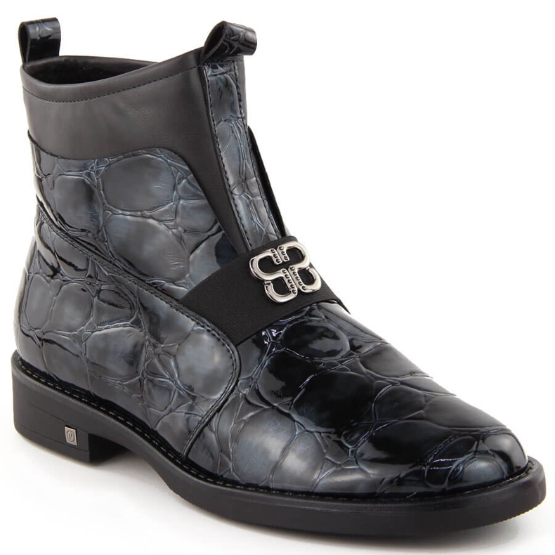 Botines de mujer en charol, negro, Potocki 12544