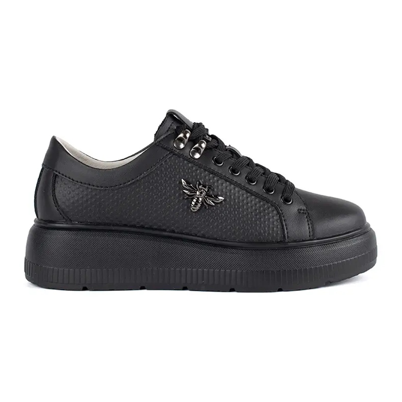 Zapatillas de piel con plataforma negra. blanco