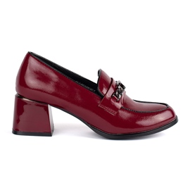 Zapatos de tacón mujer charol burdeos rojo