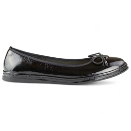 Bailarinas de mujer charol negro con plantilla de piel, zapatos cómodos de mujer