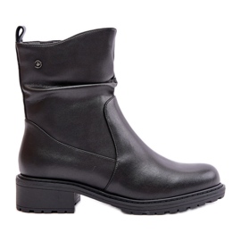 Botines Cálidos Mujer Piel Con Arrugas, Negro Vinceza 66714