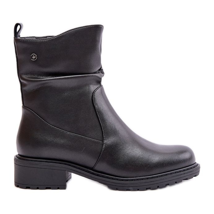 Botines Cálidos Mujer Piel Con Arrugas, Negro Vinceza 66714