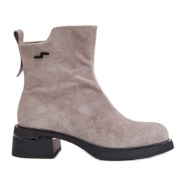 Botas de Mujer Aislantes de Ante Natural con Cremallera, Gris Vinceza 66696