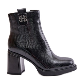 Botas Mujer Serpiente Tacón Alto Piel Natural Negro Vinceza 66670
