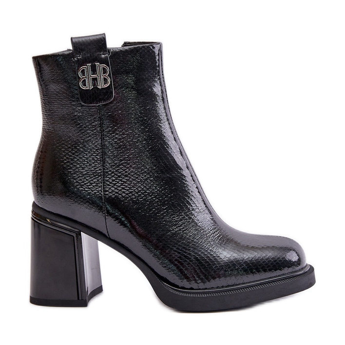 Botas Mujer Serpiente Tacón Alto Piel Natural Negro Vinceza 66670