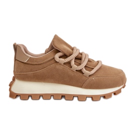 Zapatillas deportivas Deportivas con plataforma en ante ecológico, marrón Riadella beige