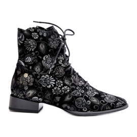 Botas Planas Estampadas Ante Maciejka 06391-01 Negro