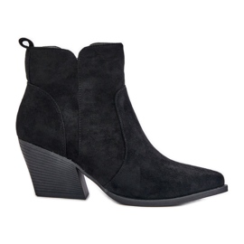 Botas Vaqueras Ante Eco Aislante Con Cremallera, Negro Virtris