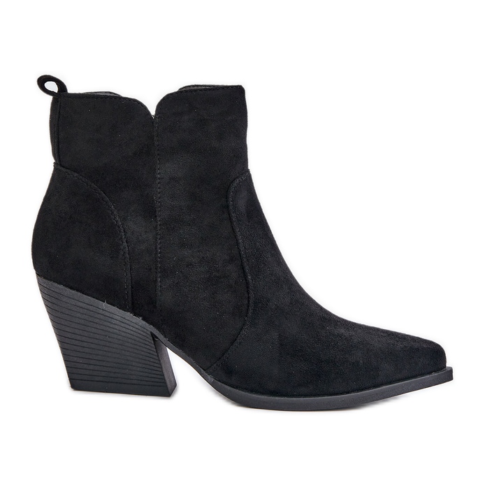 Botas Vaqueras Ante Eco Aislante Con Cremallera, Negro Virtris
