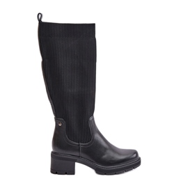 Botas sin cordones Vaimi negras con parte superior elástica sobre la rodilla negro