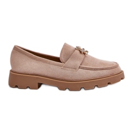 Mocasines de mujer de ante ecológico con osito, beige Kaithra