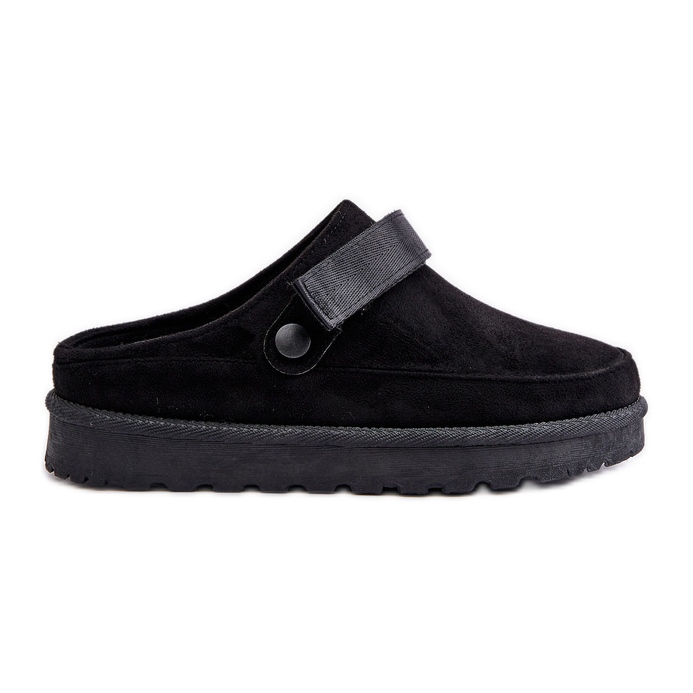 Chanclas de mujer forradas en pelo con plataforma Azida Negra negro