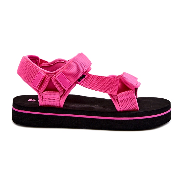 Sandalias para mujeres en la plataforma Lee Cooper LCW-24-05-2750L Fuksja rosado