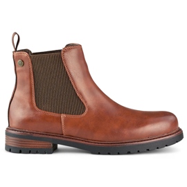 Botas Chelsea de mujer marrones con suela plana, botas marrones marrón