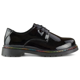 Oxfords mujer piel charol negro, piel natural Oxfords mujer piel charol negro, piel natural