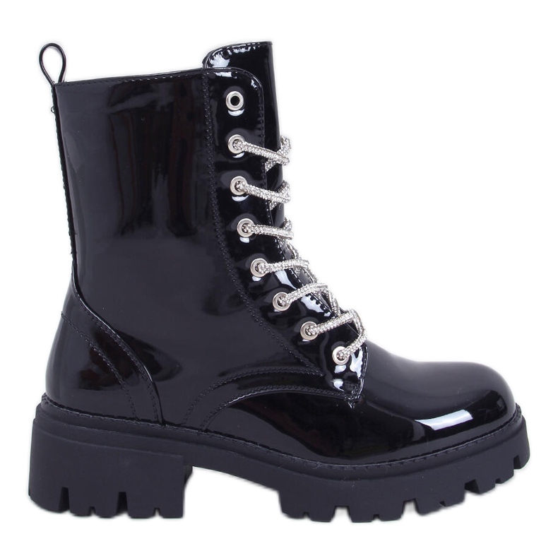 Botas bovver Quanes Mirror lacadas negro Botas bovver Quanes Mirror lacadas negro