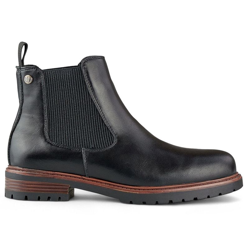 Botas Chelsea de mujer negras con suela plana negro