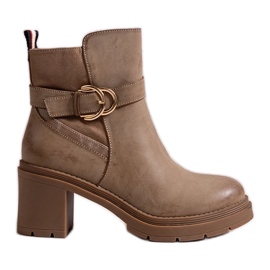 Botines beige oscuro Mirka