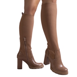Botas tacón Waji marrones marrón