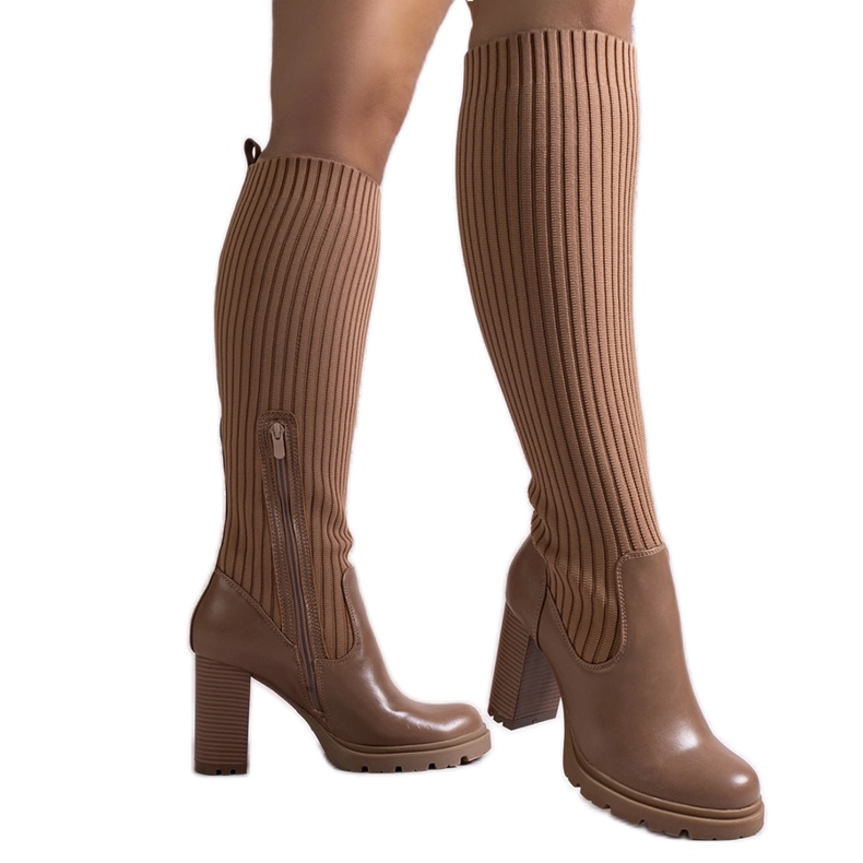 Botas tacón Waji marrones marrón