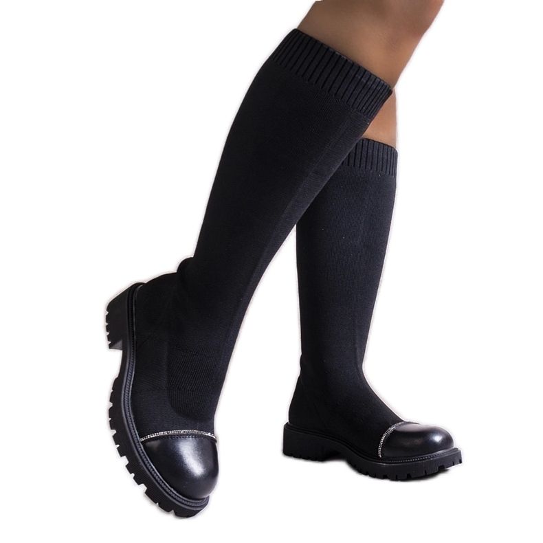 Botas negras decoradas con circonitas Sayega negro Botas negras decoradas con circonitas Sayega negro