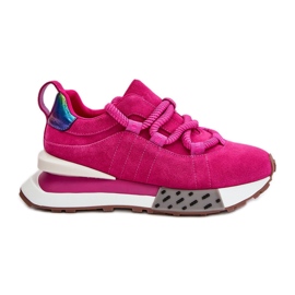 Zapatillas Mujer Ante Plataforma Con Cordones Gruesos Artiker 55C0086 Fucsia rosa