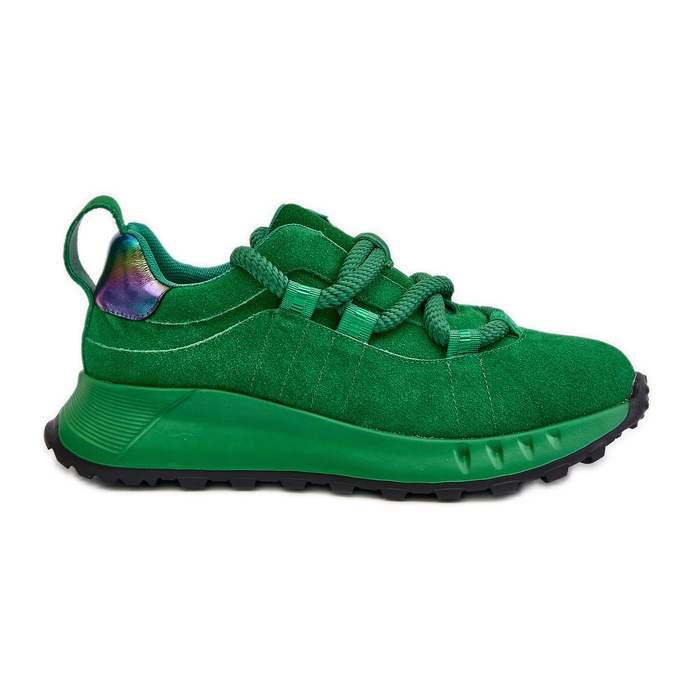 Zapatillas Mujer Ante Con Cordones Gruesos Artiker 55C0099 Verde