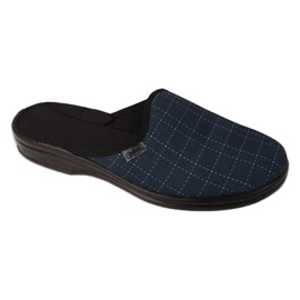 Pantuflas hombre befado cuadros 089M423 azul marino Pantuflas hombre befado cuadros 089M423 azul marino