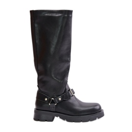 Botas De Mujer Aislante Con Cremallera Piel Ecológica Negro Tialethe