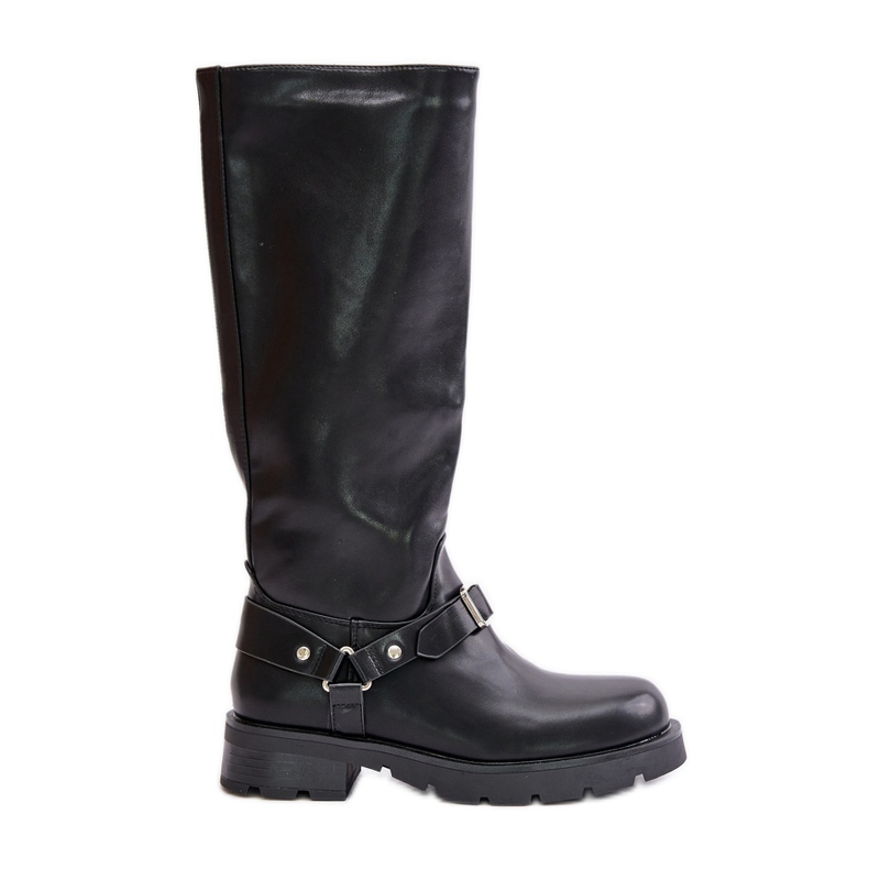 Botas De Mujer Aislante Con Cremallera Piel Ecológica Negro Tialethe