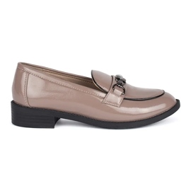 Goodin Mocasines de mujer charol beige