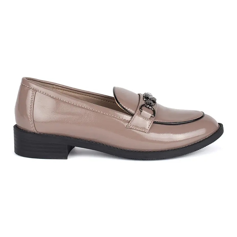 Goodin Mocasines de mujer charol beige