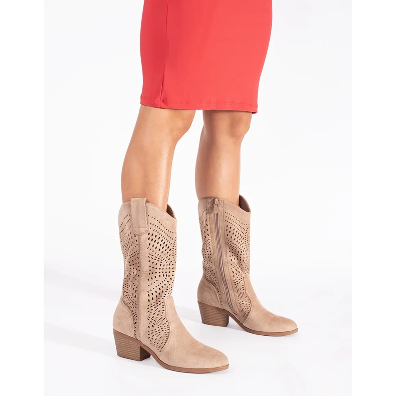 Seastar Botas cowboy caladas beige mujer