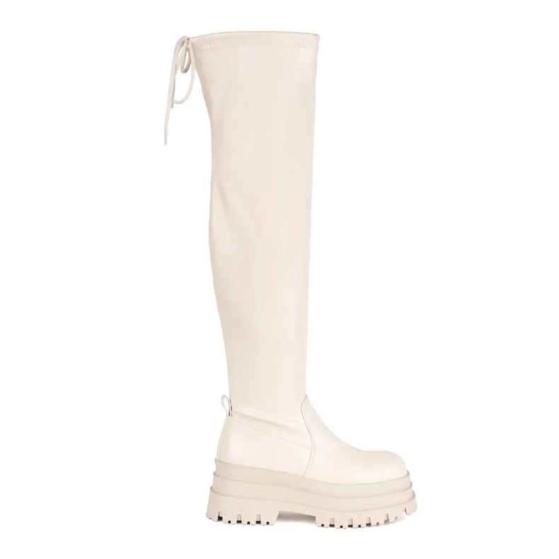 Mosqueteros de plataforma color crema beige