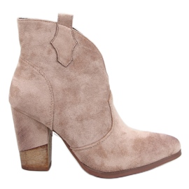 Botas cowboy tacón alto Sonett Caqui beige