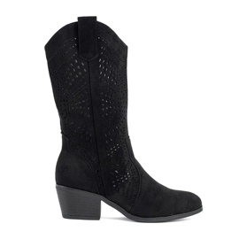 Seastar Botas cowboy mujer caladas negras negro