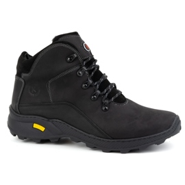 KOMODO Botas de invierno de piel para hombre 903K Negro