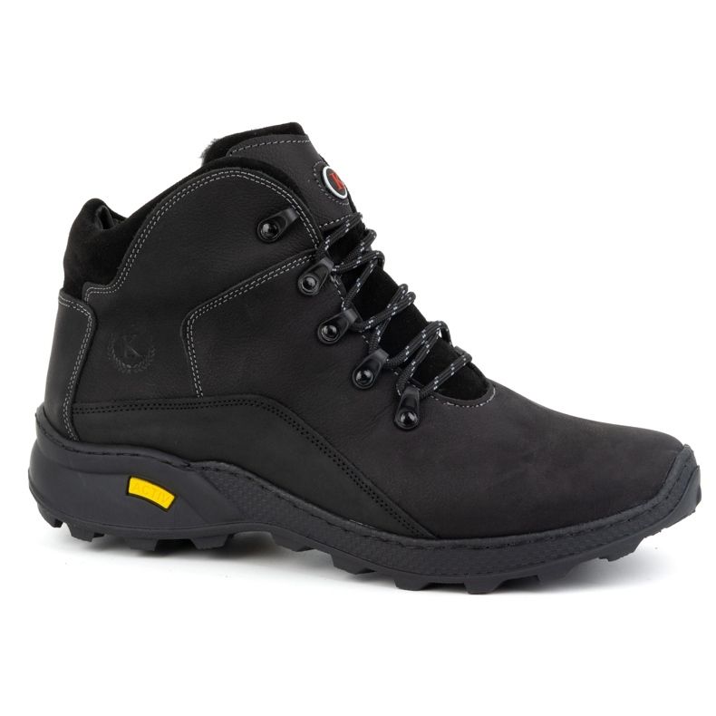 KOMODO Botas de invierno de piel para hombre 903K Negro