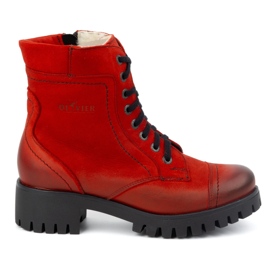 Olivier Botas de mujer de piel con aislamiento, 272BB, rojo