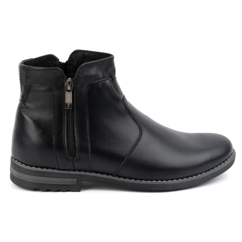 KOMODO Botas de invierno de piel para hombre, botas Chelsea con aislamiento 887K, negro KOMODO Botas de invierno de piel para hombre, botas Chelsea con aislamiento 887K, negro
