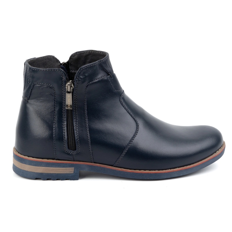 KOMODO Zapatos de invierno de piel para hombre 887K, azul marino