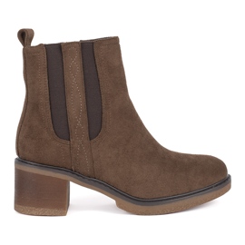 Seastar Botas Chelsea de ante marrón con tacón alto Seastar Botas Chelsea de ante marrón con tacón alto