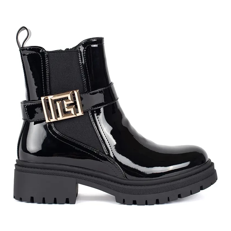 Seastar Botas Chelsea de mujer en charol negro Seastar Botas Chelsea de mujer en charol negro